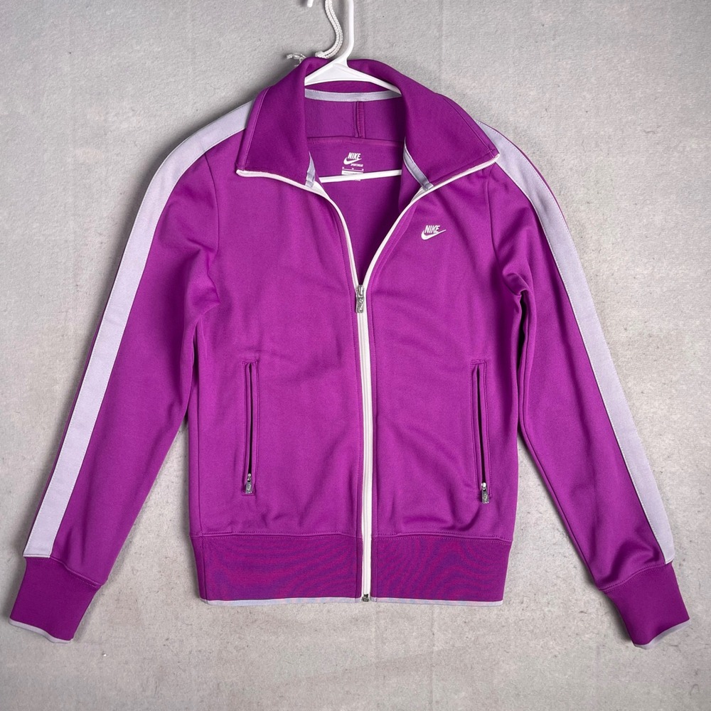 Nike Sportswear Track Jacket‎ Full Zip Purple White Stripe Women's Medium